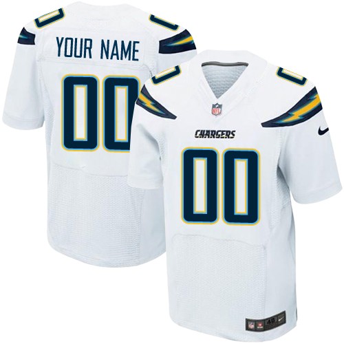 Men's Elite Nike Jersey White Road - Customized NFL Los Angeles Chargers